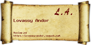 Lovassy Andor névjegykártya