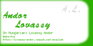andor lovassy business card